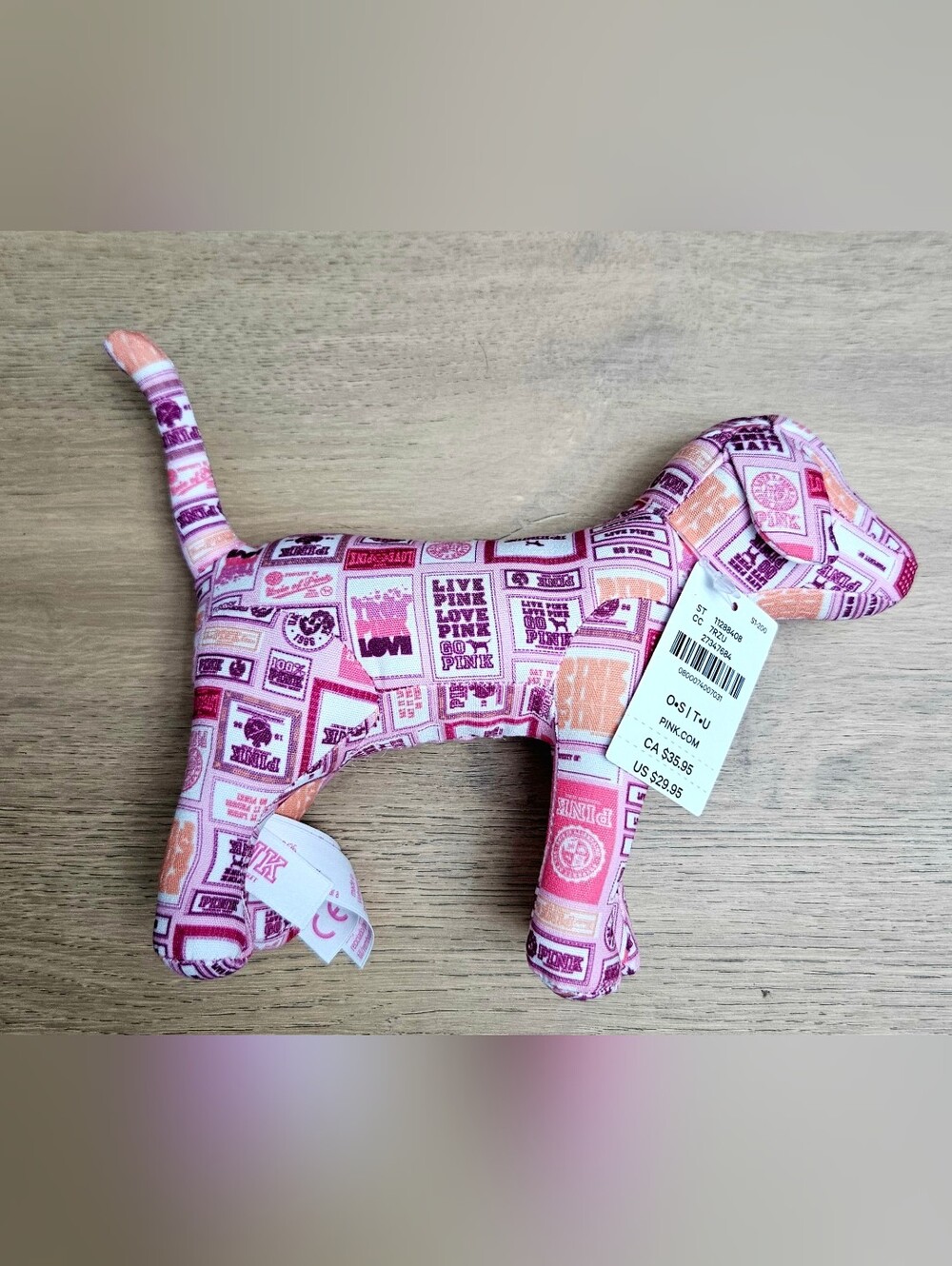 PINK PUP "TAG" Pink Stamps Pink Friday Mini Dog NEW DOGGY VICTORIA'S SECRET
